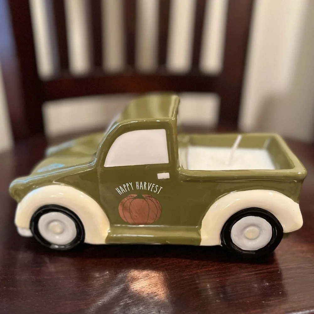 NEW Ceramic Farmhouse/Harvest Truck Candle by Celebrate Together